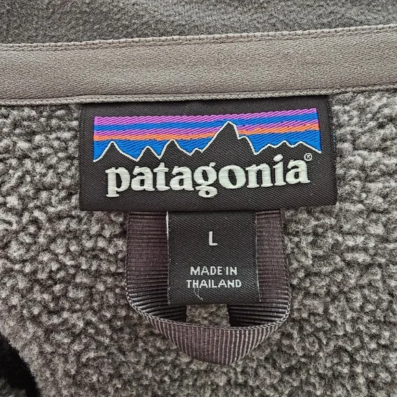 PATAGONIA Gray Worn Wear Men's Better 1/4 Zip Pullover Knit Fleece Sweater Sz L - Picture 9 of 15